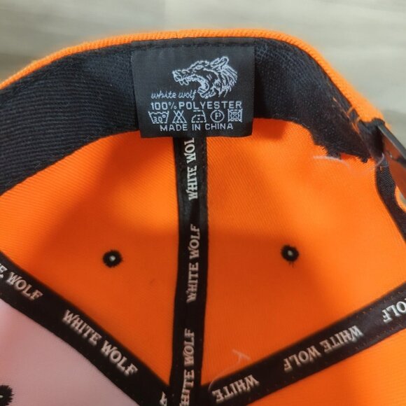 White Wolf Chicago Bears Adjustable Snapback Hat Orange Flat Bill Burlap - Picture 11 of 11
